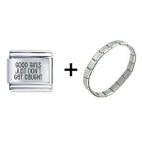 Pugster Gift Center - good girls don't get caught combination italian charm bracelet Image.