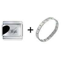 Pugster Gift Center - wife heart custom combination italian charm bracelet Image.