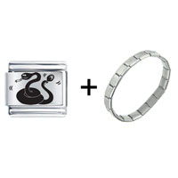 Pugster Gift Center - musical rattlesnake combination italian charm bracelet Image.