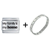 Pugster Gift Center - family is home combination italian charm bracelet Image.