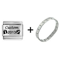 Pugster Gift Center - custom celebration present 2007 laser combination italian charm bracelet Image.