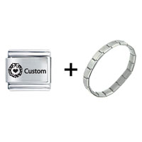 Pugster Gift Center - custom heart and wreath custom laser combination italian charm bracelet Image.
