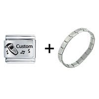 Pugster Gift Center - custom christmas cell phone music combination italian charm bracelet Image.