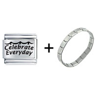 Pugster Gift Center - celebration celebrate everyday laser italian charm bracelets combination Image.