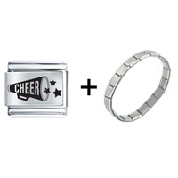 Pugster Gift Center - cheer laser italian charm combination bracelet Image.