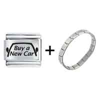 Pugster Gift Center - phrase buy a new car laser italian charm bracelets combination Image.