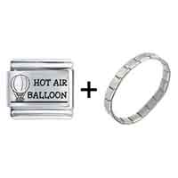 Pugster Gift Center - words hot air balloon laser italian charm bracelets combination Image.