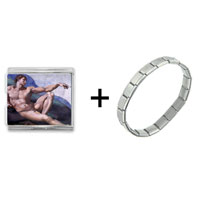Pugster Gift Center - creation of adam mega combination italian charm bracelet Image.