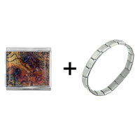 Pugster Gift Center - woman's face mega combination italian charm bracelet Image.