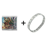 Pugster Gift Center - flower painting mega combination italian charm bracelet Image.