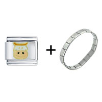Pugster Gift Center - cow face combination italian charm bracelet Image.