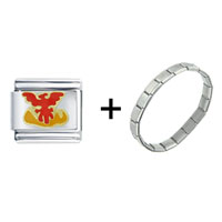 Pugster Gift Center - phoenix over fire combination italian charm bracelet Image.
