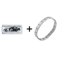 Pugster Gift Center - nascar car #6 superlink combination italian charm bracelet Image.