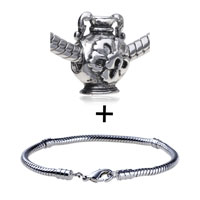 Pugster Gift Center - horn flower vase european bead bracelet combination Image.