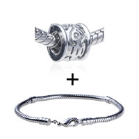 Pugster Gift Center - silver mysterious symbol european bead bracelet combination Image.