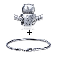 Pugster Gift Center - lovely space bear pattern european bead bracelet combination Image.