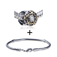 Pugster Gift Center - round shaped starry sky pattern european bead bracelet combination Image.