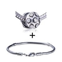 Pugster Gift Center - turtle shell with crystal pattern european bead bracelet combination Image.