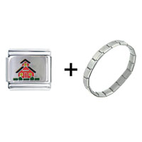 Pugster Gift Center - schoolhouse combination italian charm bracelet Image.