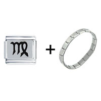 Pugster Gift Center - virgo horoscope symbol combination italian charm bracelet Image.