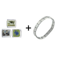 Pugster Gift Center - graduation set combination italian charm bracelet Image.
