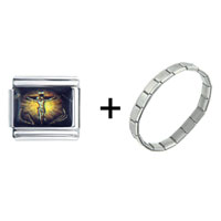 Pugster Gift Center - jesus crucified photo charms combination italian bracelet Image.