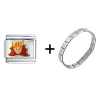 Pugster Gift Center - evil guy with horns combination italian charm bracelet Image.