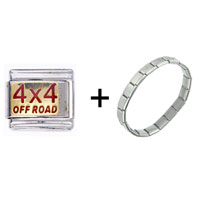 Pugster Gift Center - 4*4 off road hand painted italian charm bracelets combination Image.