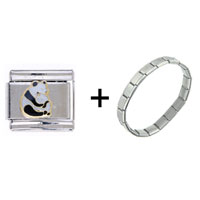Pugster Gift Center - panda mom and baby hand painted italian charm bracelets combination Image.