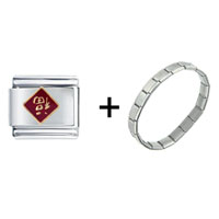 Pugster Gift Center - luck in chinese red combination italian charm bracelet Image.