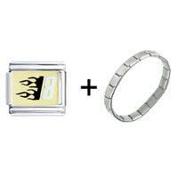 Pugster Gift Center - gold plated white number 8 combination italian charm bracelet Image.