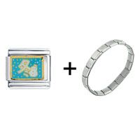Pugster Gift Center - japanese character and snowman combination italian charm bracelet Image.