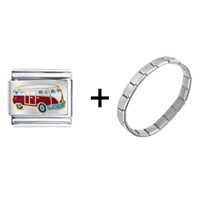 Pugster Gift Center - travel van combination italian charm bracelet Image.
