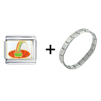 Pugster Gift Center - rainbow and pot combination italian charm bracelet Image.