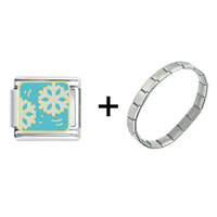 Pugster Gift Center - group of snowflakes combination italian charm bracelet Image.