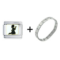 Pugster Gift Center - girl praying to god combination italian charm bracelet Image.