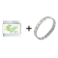 Pugster Gift Center - peace dove with olive branch combination italian charm bracelet Image.