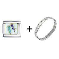 Pugster Gift Center - tribe people dancing combination italian charm bracelet Image.