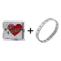 Pugster Gift Center - best friend hand painted italian charm bracelets combination Image.