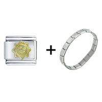 Pugster Gift Center - gold sun combination italian charm bracelet Image.