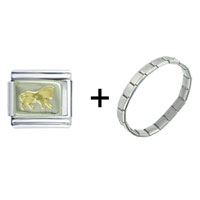 Pugster Gift Center - leo lion combination italian charm bracelet Image.