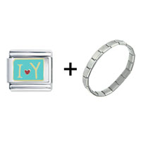 Pugster Gift Center - i heart y combination italian charm bracelet Image.