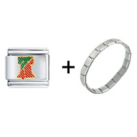 Pugster Gift Center - red and green liberty bell combination italian charm bracelet Image.