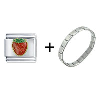 Pugster Gift Center - strawberry combination italian charm bracelet Image.
