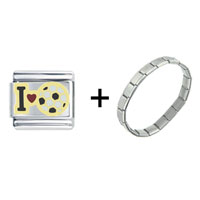 Pugster Gift Center - i love soccer combination italian charm bracelet Image.