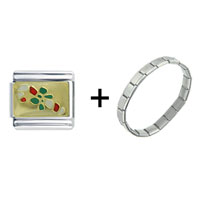 Pugster Gift Center - candy cane christmas combination more color italian charm bracelet Image.