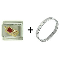 Pugster Gift Center - cell phone red combination italian charm bracelet Image.