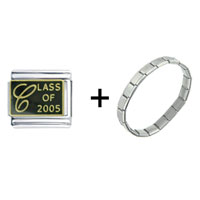 Pugster Gift Center - class of 2005 combination italian charm bracelet Image.