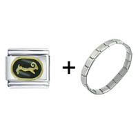 Pugster Gift Center - aries black combination italian charm bracelet Image.