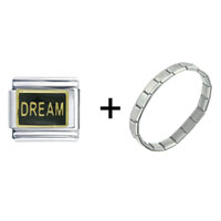 Pugster Gift Center - dream black combination italian charm bracelet Image.